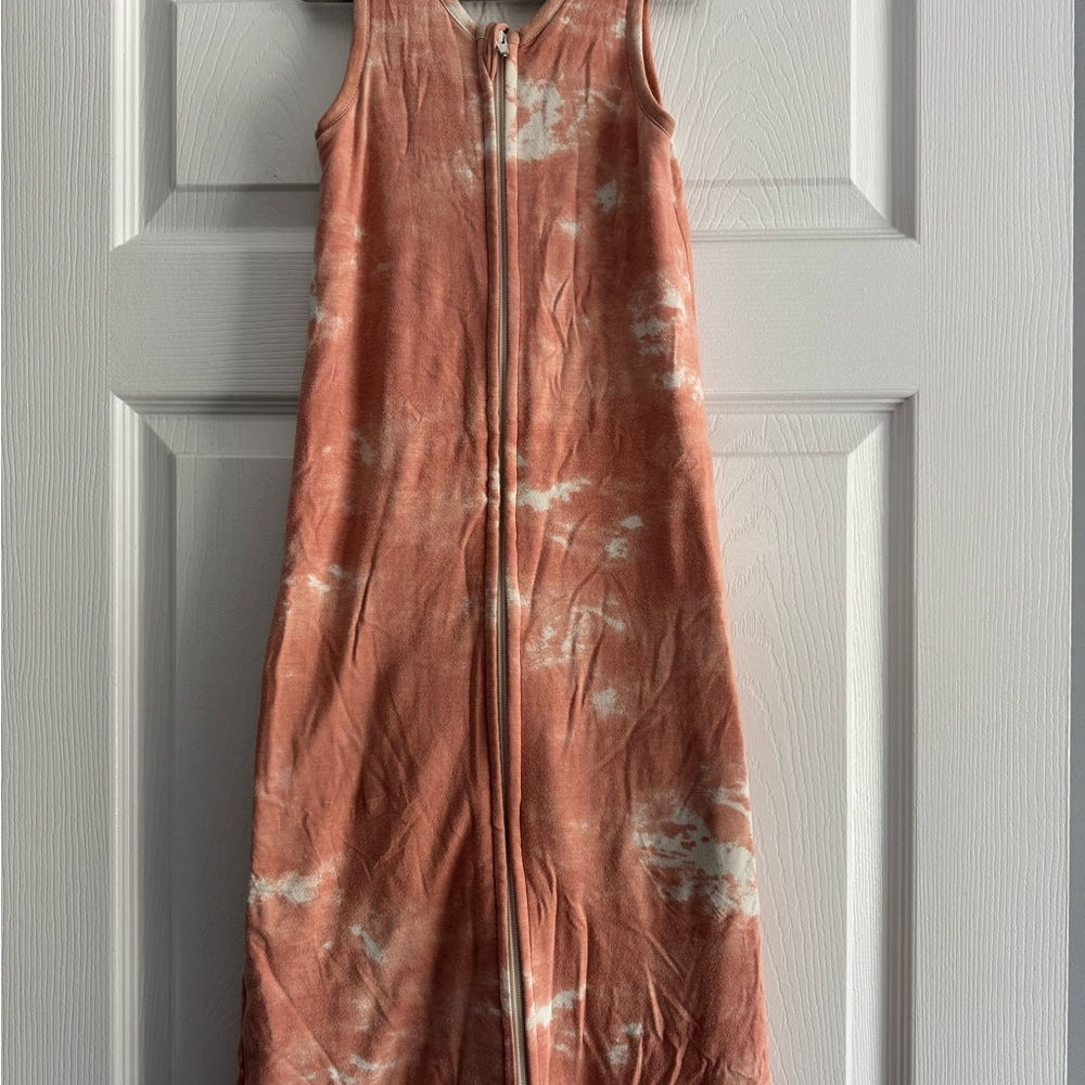 Sleeveless Kids Sleep Sack in Peach Tie-Dye
